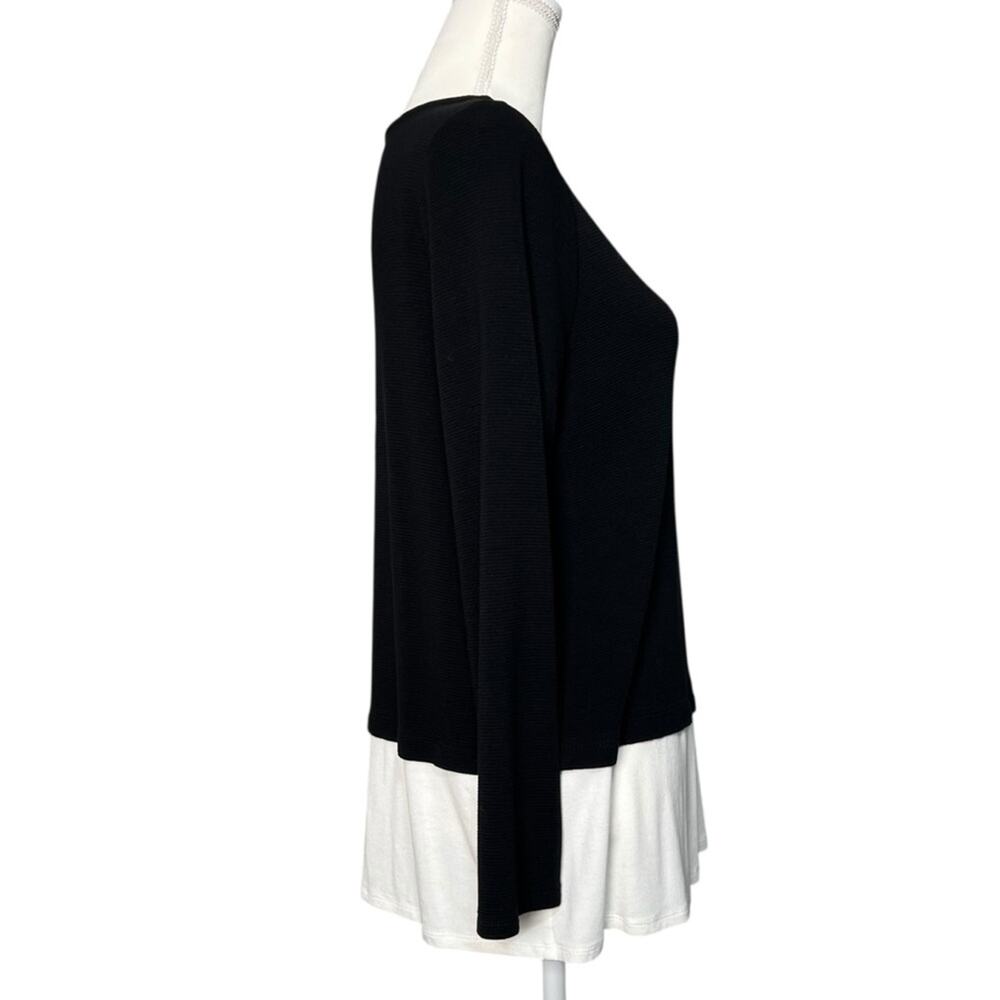 J. Jill Wearever Collection Women’s Black with White Sweater Size MP - Picture 4 of 5